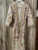 Exquisite handblock floral print in maroon and yellow on white waffle cotton unisex bathrobe