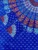 Mandala circular print in shades of blue double bedsheet and two pillow covers