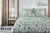 Elegant green and grey floral print on premium cotton double bedsheet with two pillow covers