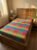 Elegant multicoloured, checkered cotton handloom single bedsheet