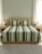 Elegant green, grey and white stripes on cotton handloom double bedsheet with two pillow covers