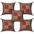 Exquisite quilted cushion cover set of 5 cushions in cream, red and grey