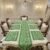 Exquisite handblock table runner and mats in green and red on canvas for 6 seater dining table