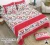 Cream and red floral print on  double  bedsheet in premium pure cotton and two pillow covers