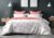 Contemporary floral print in pink and green on white premium cotton double bedsheet and two pillow covers