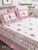 Exquisite booti print in pink on white premium cotton double bedsheet with two pillow covers