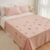 Exquisite embroidered bedsheet with multicolour tulips on peach in premium cotton bedsheet along with two pillow covers