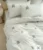 Exquisite embroidered bedsheet with lavender floral pattern on white in premium cotton bedsheet along with two pillow covers