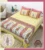 Exquisite print in yellow and brown pure cotton double bedsheet and two pillow covers