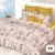 Exquisite floral print in shades of cream and brown on pure cotton double bedsheet and two pillow covers