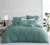 Satin aquamarine coloured super double bedsheet and two pillow covers