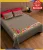 Multicolour floral print on  grey double  bedsheet and two pillow covers