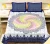 white and blue mystical print on  double  bedsheet and two pillow covers