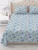 Exquisite print in green and blue on  premium cotton double  bedsheet and two pillow covers