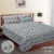 Exquisite moghul print in blue and orange in pure cotton double/ bedsheet and two pillow covers