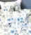 Exquisite anokhi print in blue on white cotton double bedsheet, lace decorated two pillow covers and 2 lace decorated cushions with covers (5 piece set)