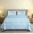 Exquisite contemporary print in light blue and white on premium cotton bedsheet and two pillow covers