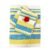 Elegant blue, yellow and white striped cotton handloom double bedsheet with two pillow covers—premium