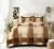 Supersoft warm geometric design bedsheet and  pillow covers in beautiful shades of Beige, green and brown