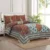 Exquisite paisley  print in turquoise, brown and white on  premium cotton double  bedsheet and two pillow covers