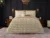 Exquisite print in cream and brown premium twill cotton double bedsheet with two pillow covers
