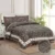 Exquisite kantha print on dark brown double bedsheet and two pillow covers
