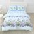 Shades of blue and pink digital floral print on bdouble  bedsheet in premium cotton twill and two pillow covers