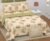 Exquisite floral print in brown and beige on peach premium twill cotton double bedsheet with two pillow covers