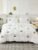 Exquisite embroidered bedsheet in red cherry pattern on white in premium cotton bedsheet with two pillow covers