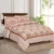 Exquisite contemporary print in brown on peach on premium cotton double bedsheet and two pillow covers