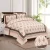shades of peach and red on double bedsheet and two pillow covers