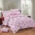 Exquisite shades of  pink, grey and white in floral  print premium cotton satin  bedsheet and two pillow covers