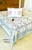 Exquisite print in pink and grey on white premium cotton double bedsheet and two pillow covers
