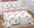 Exquisite floral print in maroon and pink on cream premium twill cotton double bedsheet with two pillow covers
