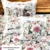 Exquisite anokhi print in pink on cream cotton double bedsheet, lace decorated two pillow covers and 2 lace decorated cushions with covers (5 piece set)