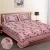 Shades of pink floral print on double bedsheet in premium cotton and two pillow covers