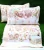 Exquisite print in pink on white pure cotton double bedsheet and two pillow covers