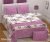Exquisite pink and white floral premium  twill cotton double bedsheet with two pillow covers