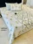 Exquisite print in yellow on white premium cotton double bedsheet and two pillow covers