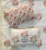 Exquisite print in pink and green on cream pure percale cotton double bedsheet and two pillow covers