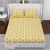 Beautiful floral print in shades of grey on yellow premium  twill cotton double bedsheet and two pillow covers